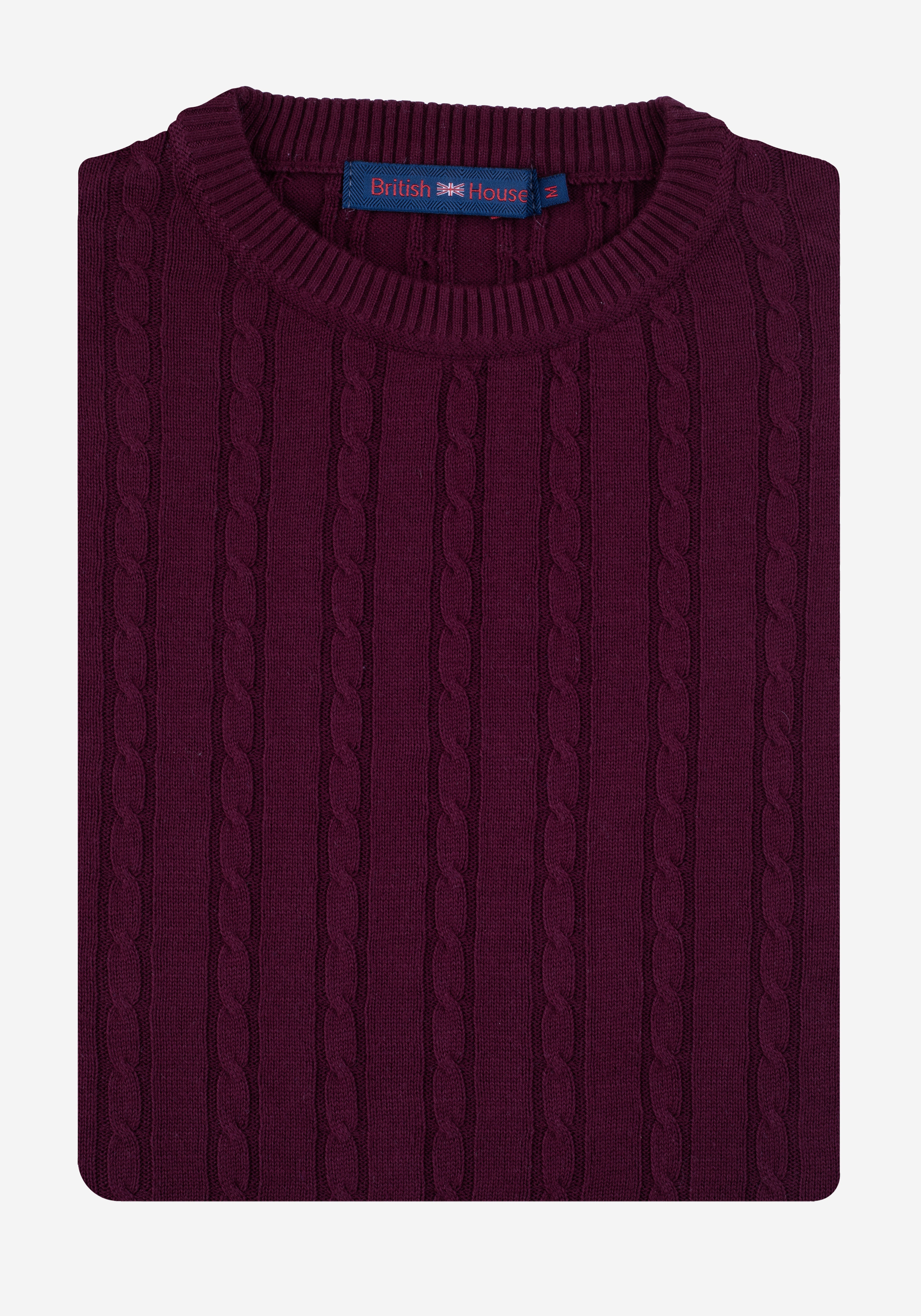 Ruby Burgundy Braided Pullover