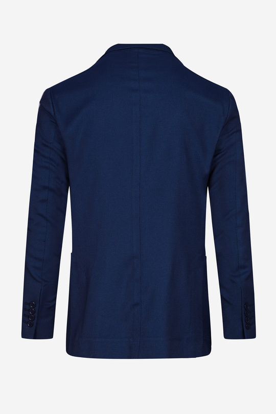 Contemporary Fit Galaxy Blue Dotted Blazer