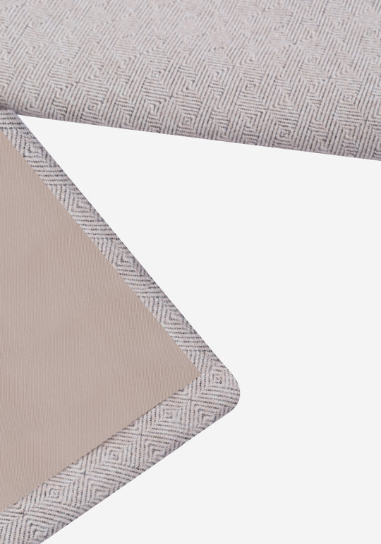 Sand Beige Double-Breasted Poly Coat