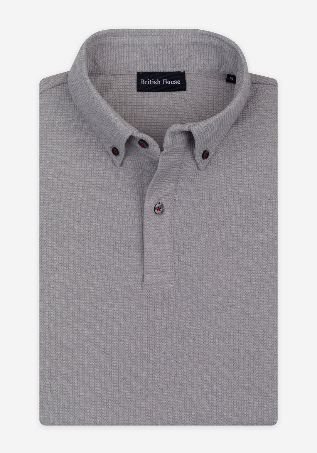 Whisper Grey Waffle Polo Shirt