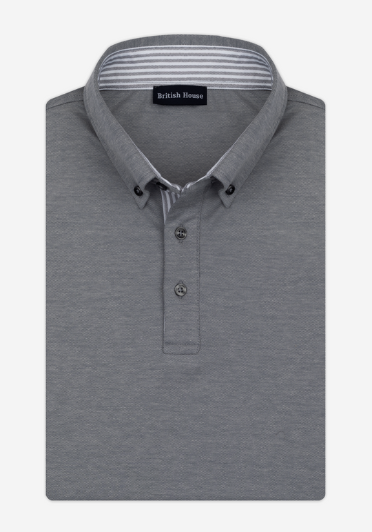 Light Grey Cotton Polo Shirt