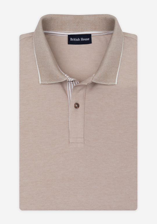 Dune Beige Cotton Polo Shirt