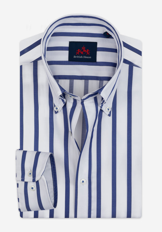 Imperial Blue Stripe Signature Twill Shirt