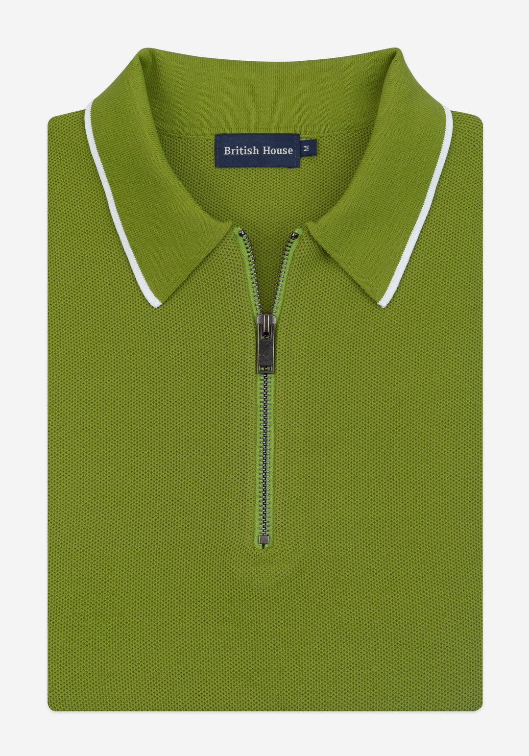 Moss Green Polyamide Knitted Polo Shirt