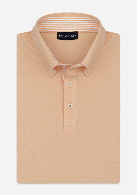 Peach Orange Cotton Polo Shirt