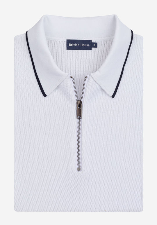 Halo White Polyamide Knitted Polo Shirt