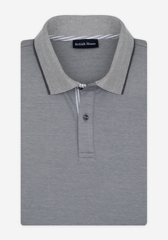 Stone Grey Cotton Polo Shirt