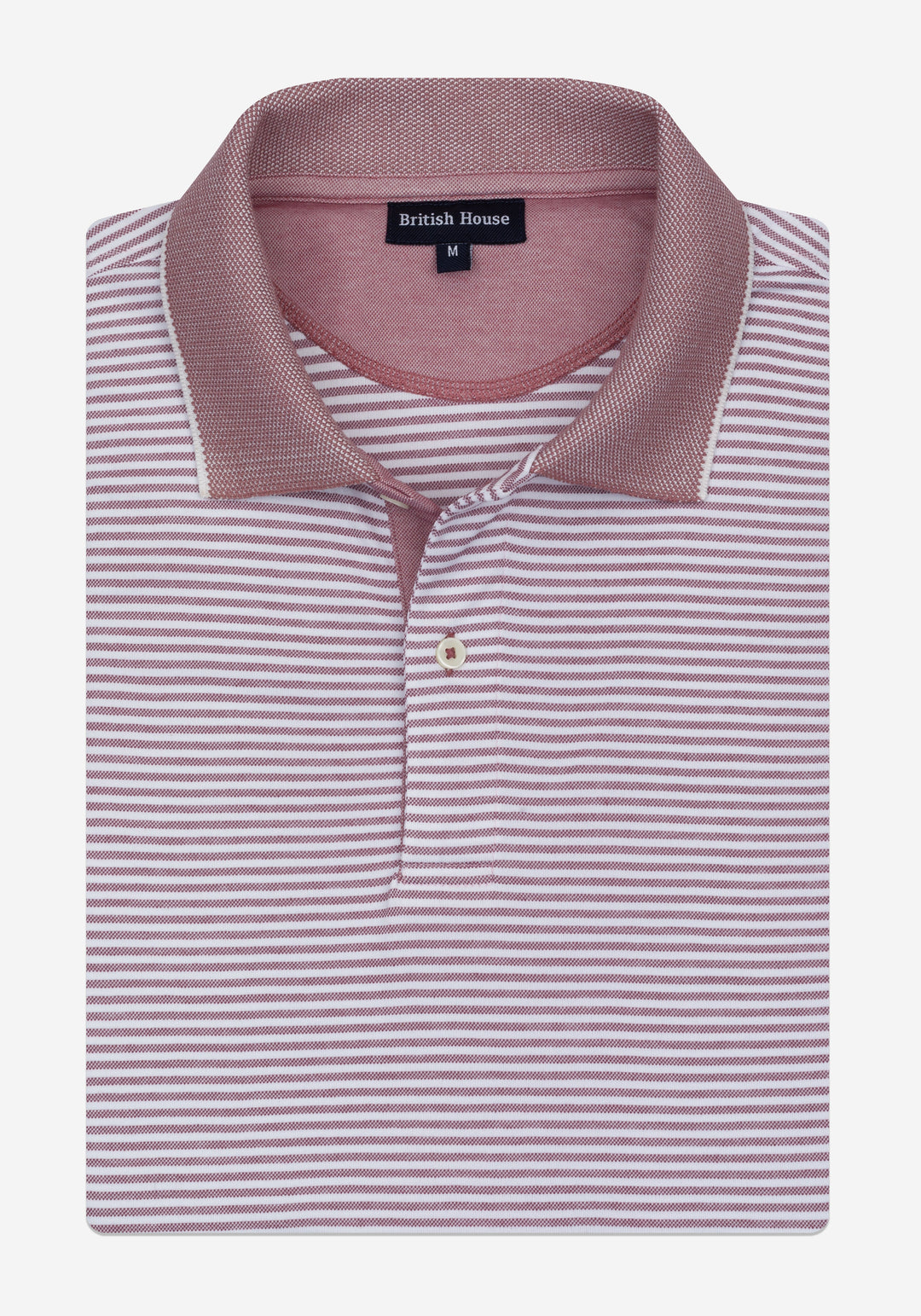 Ash Rose Stripe Cotton Polo Shirt