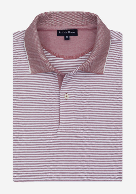Ash Rose Stripe Cotton Polo Shirt