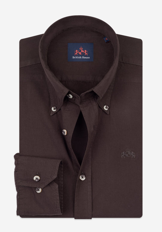 Espresso Brown Piece-Dyed Shirt