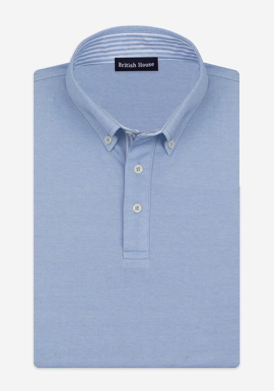 Baby Blue Cotton Polo Shirt