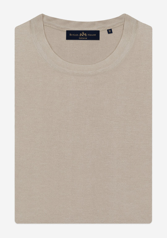 Clay Beige Knitted T-Shirt