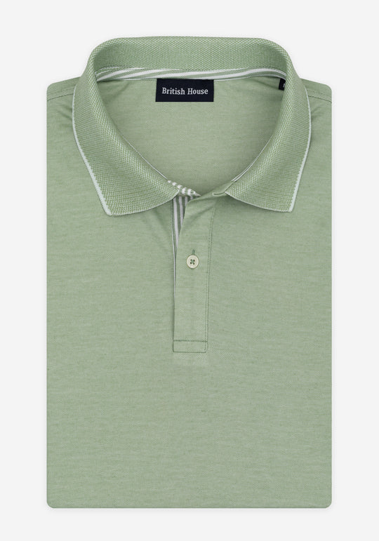 Sage Green Cotton Polo Shirt