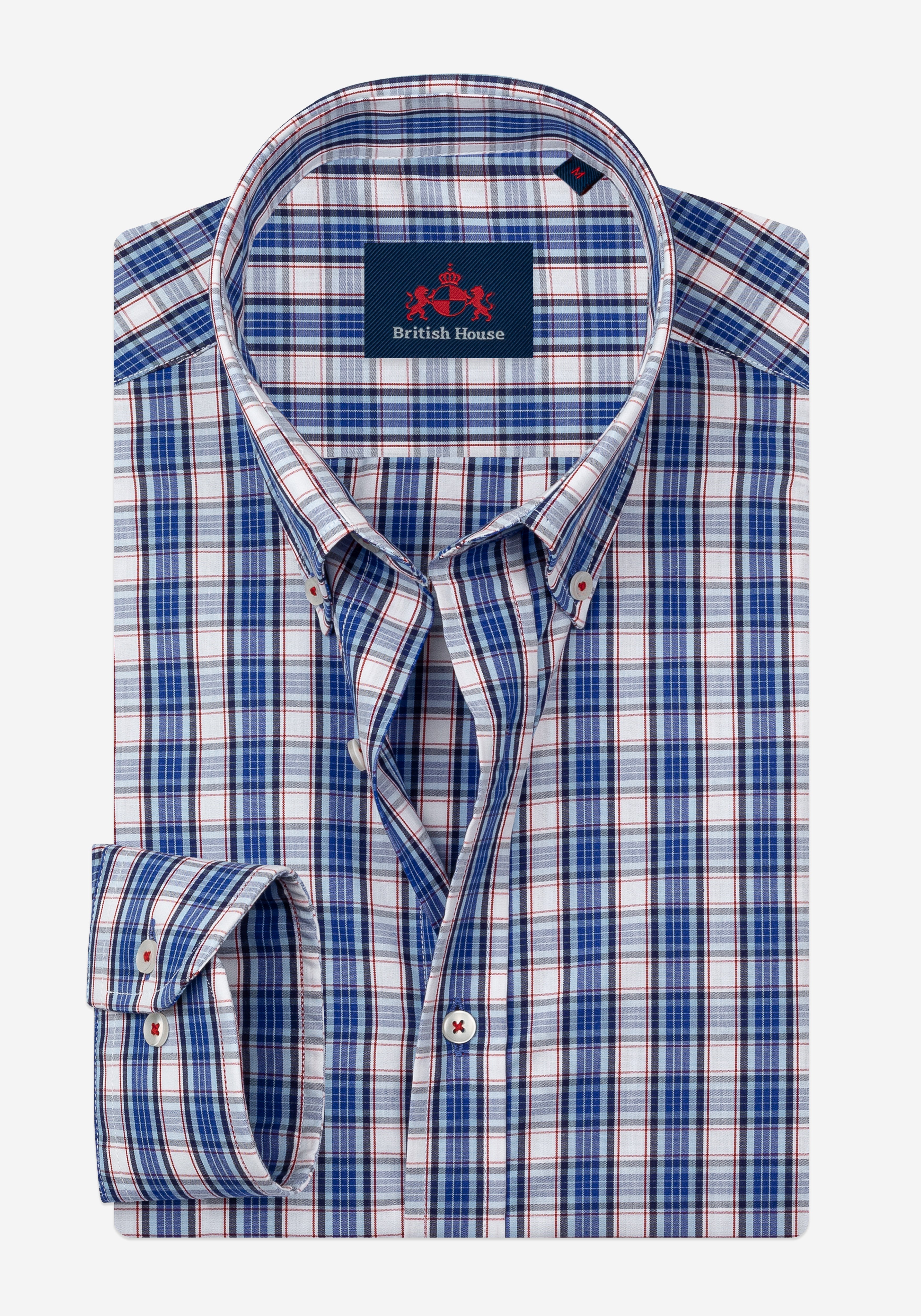 Atlantic Blue Checked Poplin Shirt