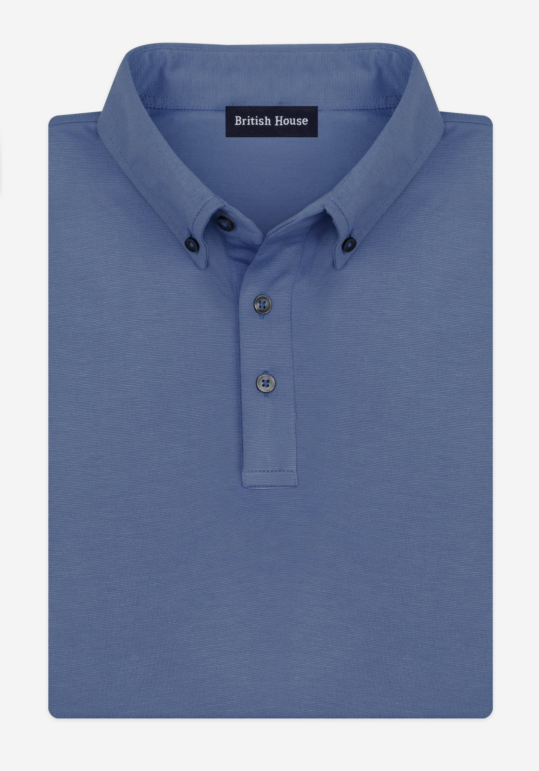 Slate Blue Soft Knit Polo Shirt