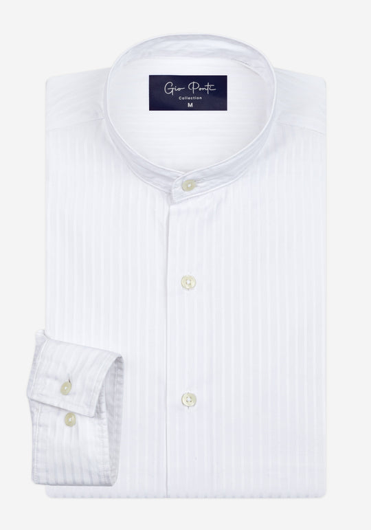 Feather White Stripe Washed Oxford Shirt