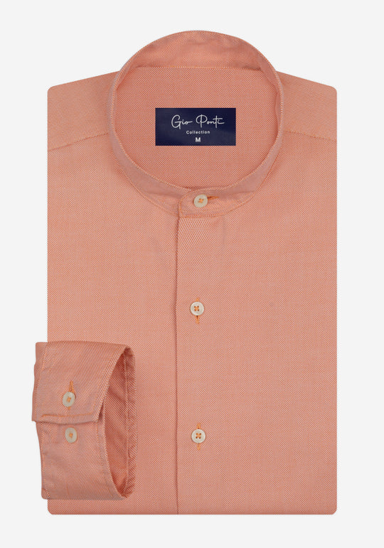 Peach Orange Washed Oxford Shirt