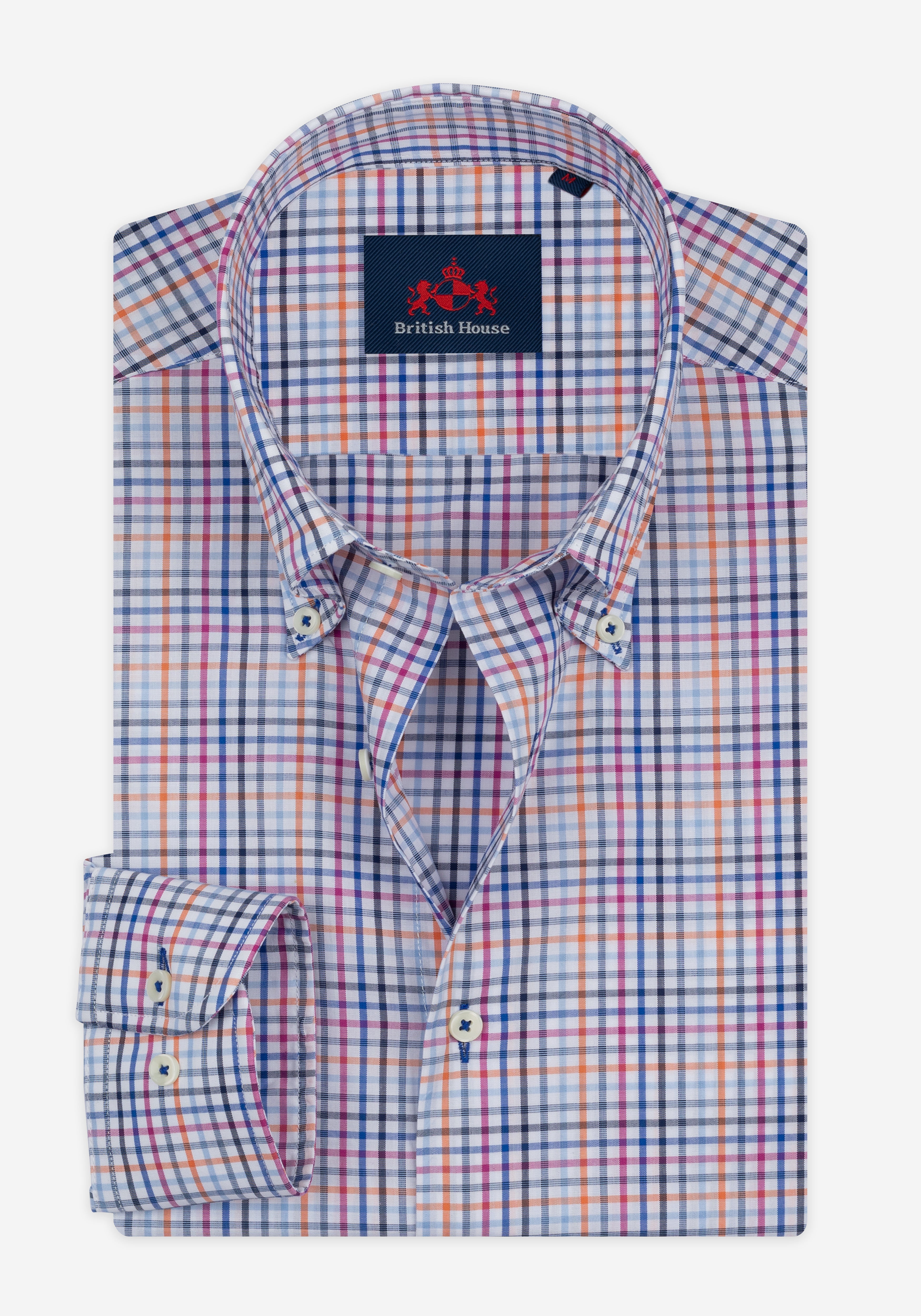 Sunset Blue Checked Oxford Shirt