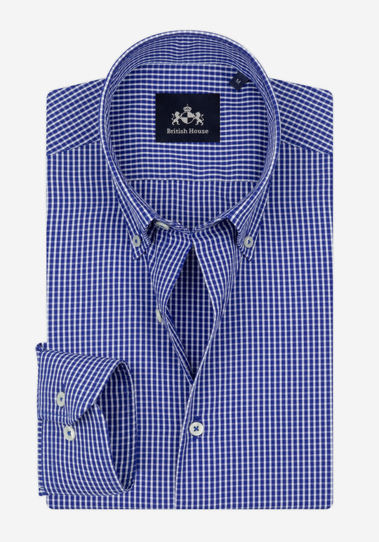 Mayfair Blue Checked Poplin Shirt