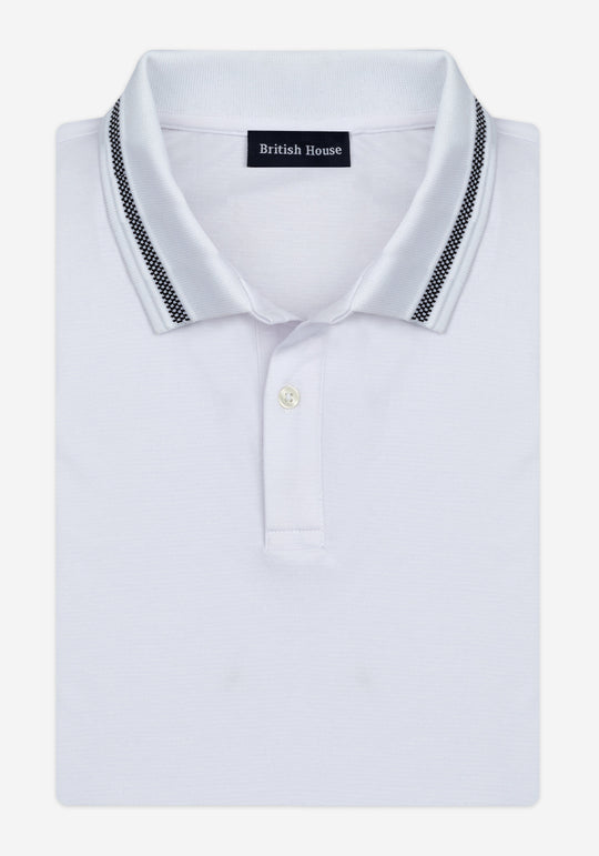 Frost White Cotton Polo Shirt