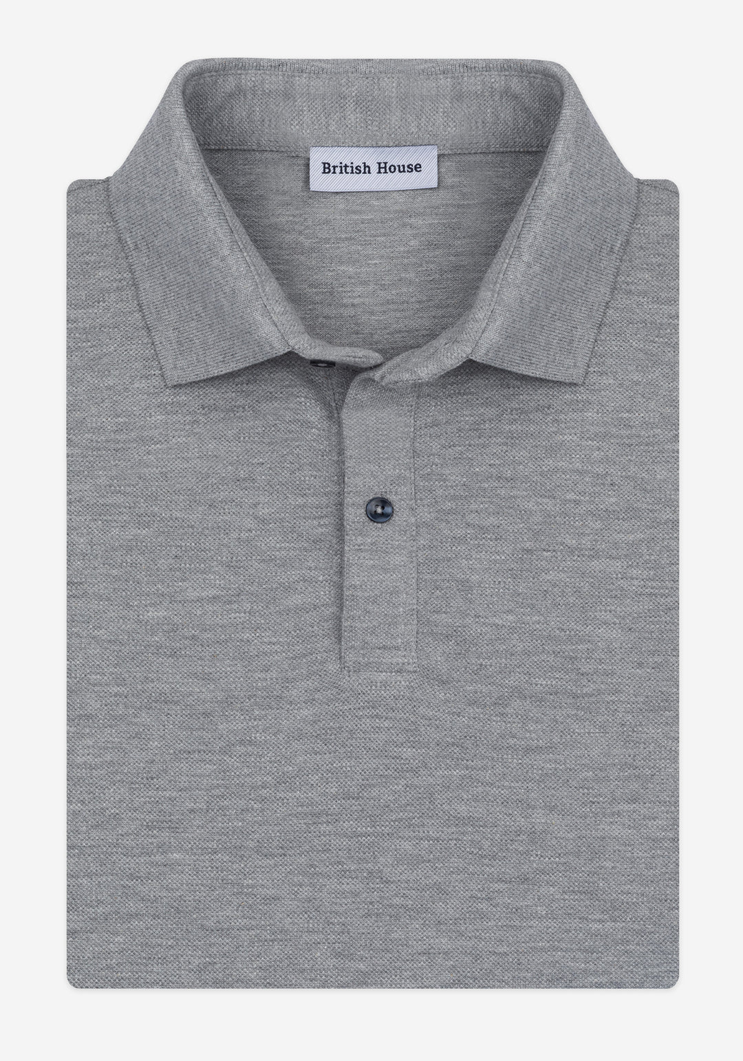 Heather Grey Cotton Polo Shirt
