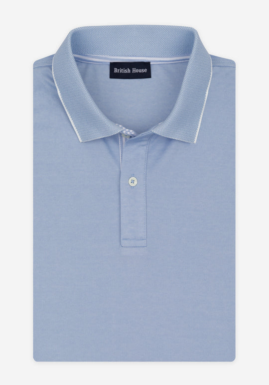 Powder Blue Cotton Polo Shirt