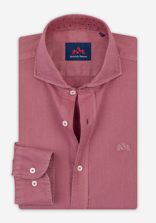 Rosewood Red Piece-Dyed Shirt