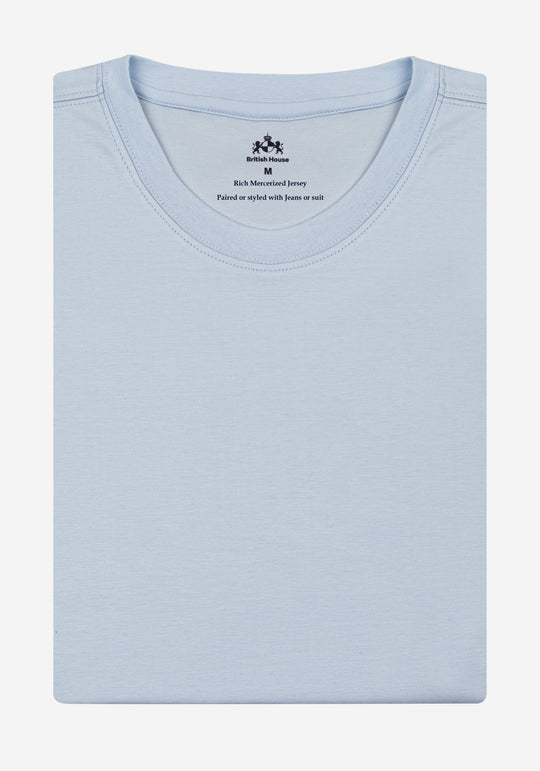 Mist Blue Mercerized Interlock Jersey