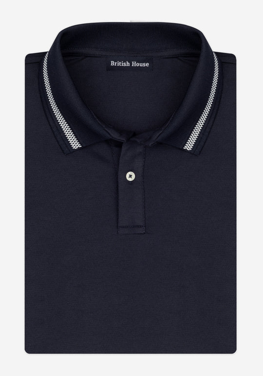 Deep Navy Cotton Polo Shirt