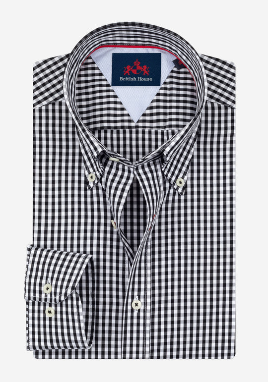 Soho Black Checked Poplin Shirt