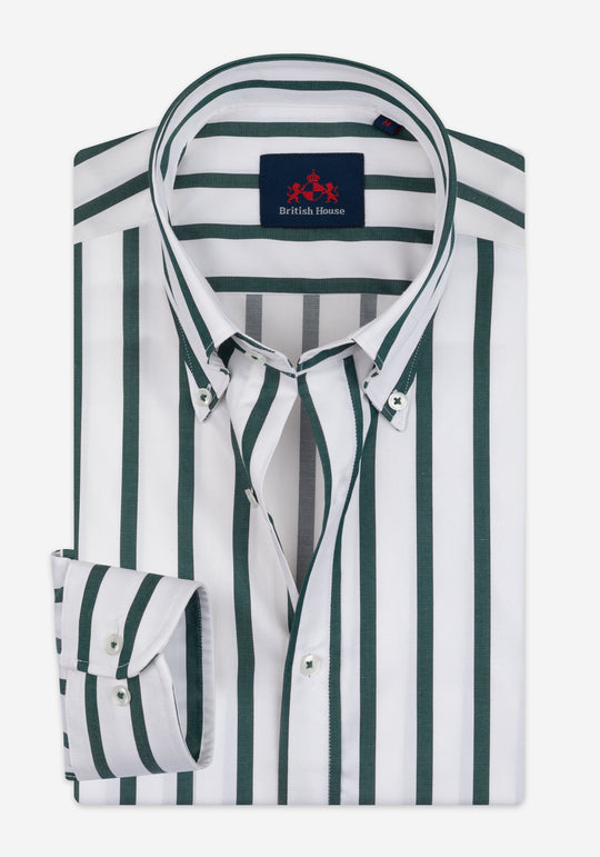 Ivy Green Stripe Signature Twill Shirt