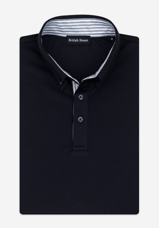 Midnight Navy Cotton Polo Shirt