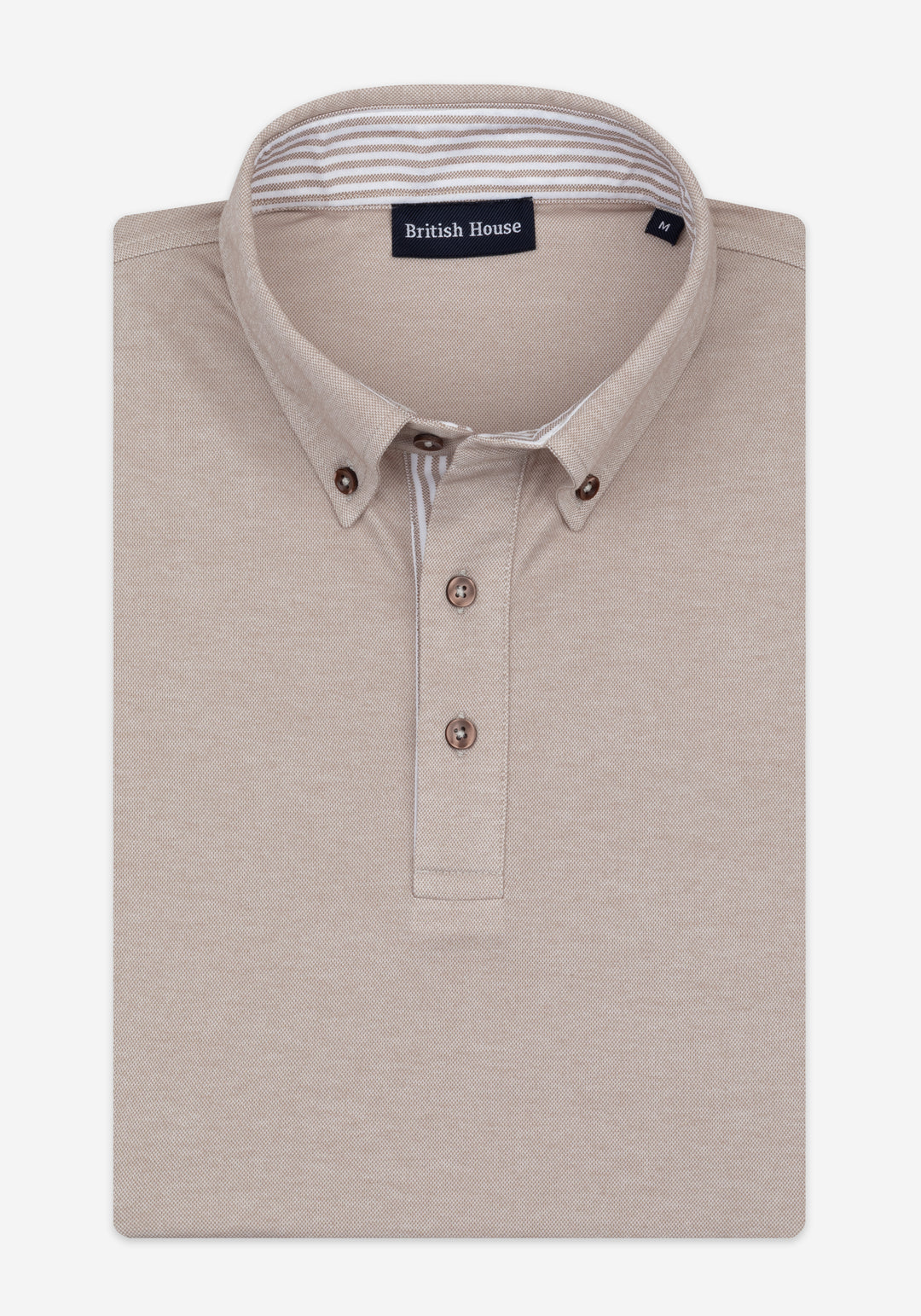 Dull Beige Cotton Polo Shirt