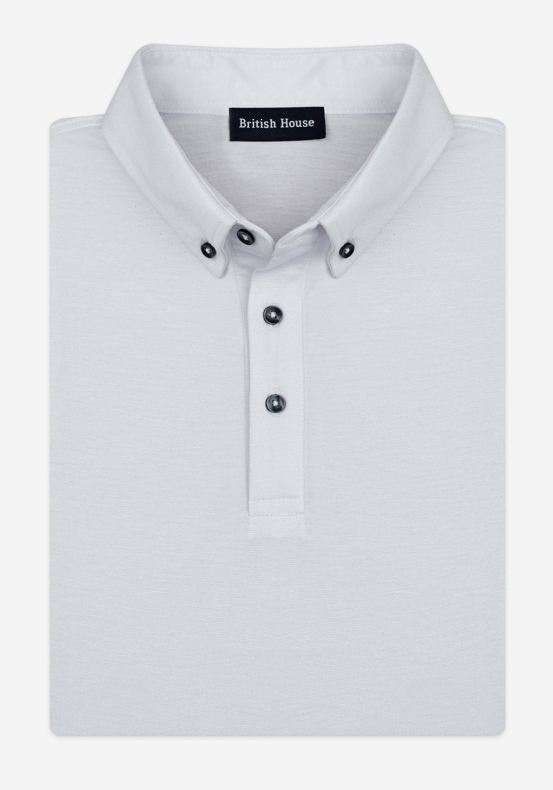 Swan White Soft Knit Polo Shirt