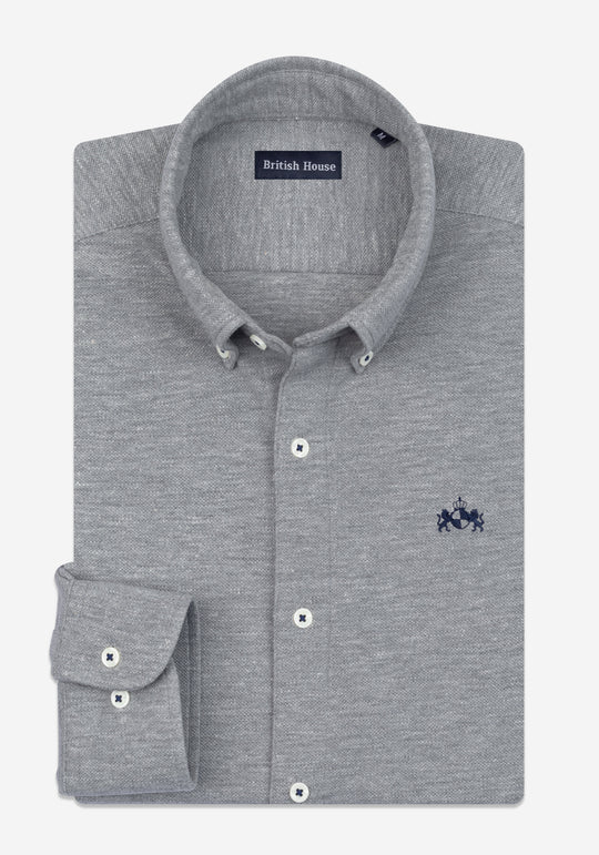 Powder Grey Piqué Shirt