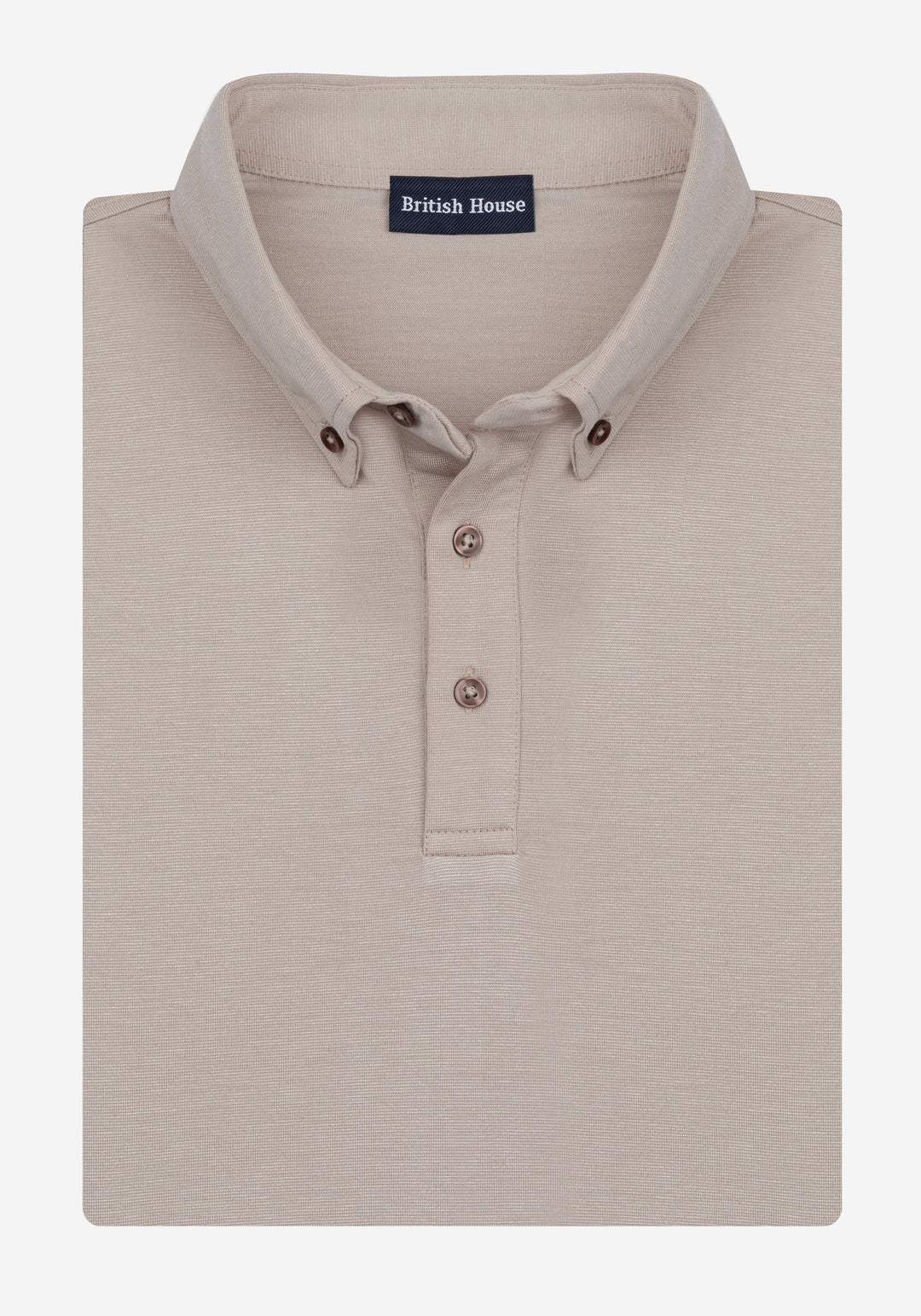 Clay Beige Soft Knit Polo Shirt