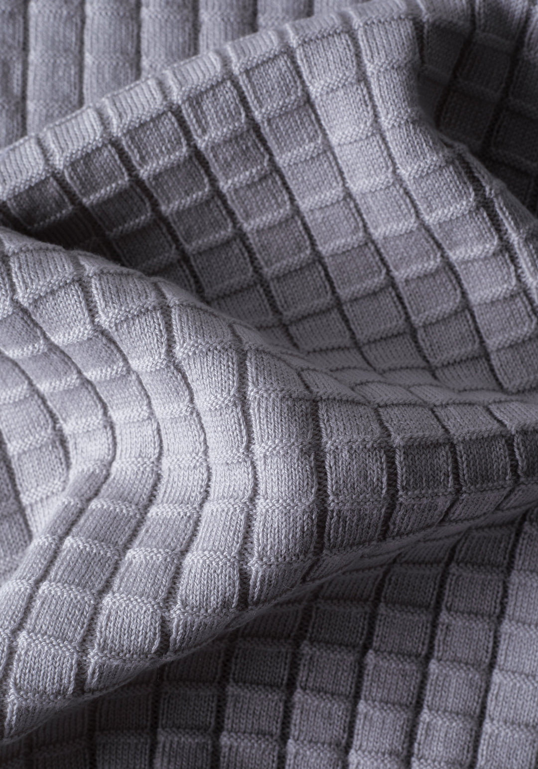 Metallic Grey Puckered Knitted Polo Shirt
