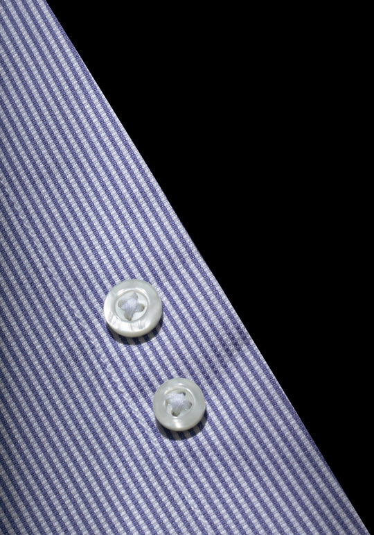 Giza 87 Cotton Harbor Blue Stripe Basket Weave Shirt