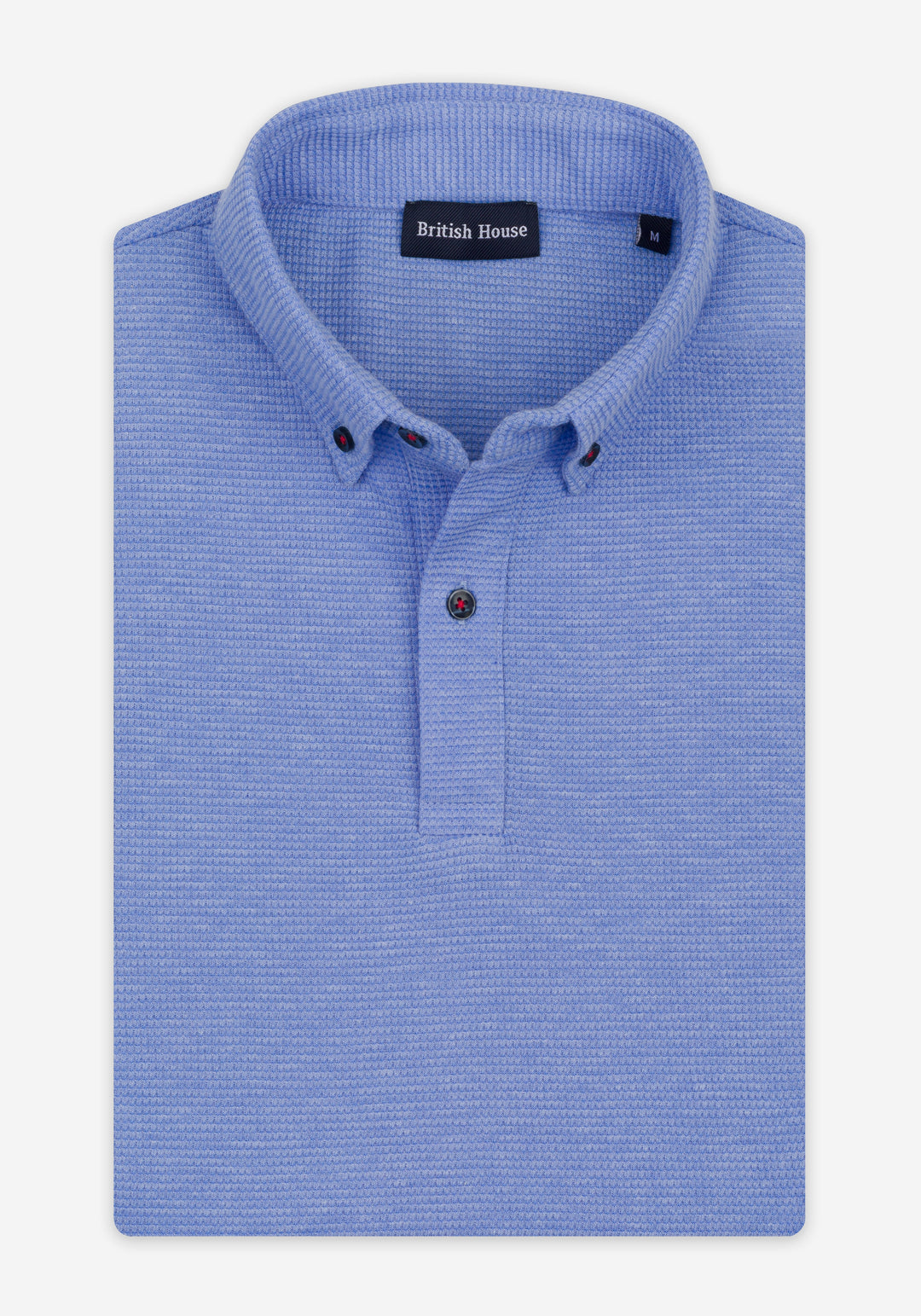 Bayside Blue Waffle Polo Shirt