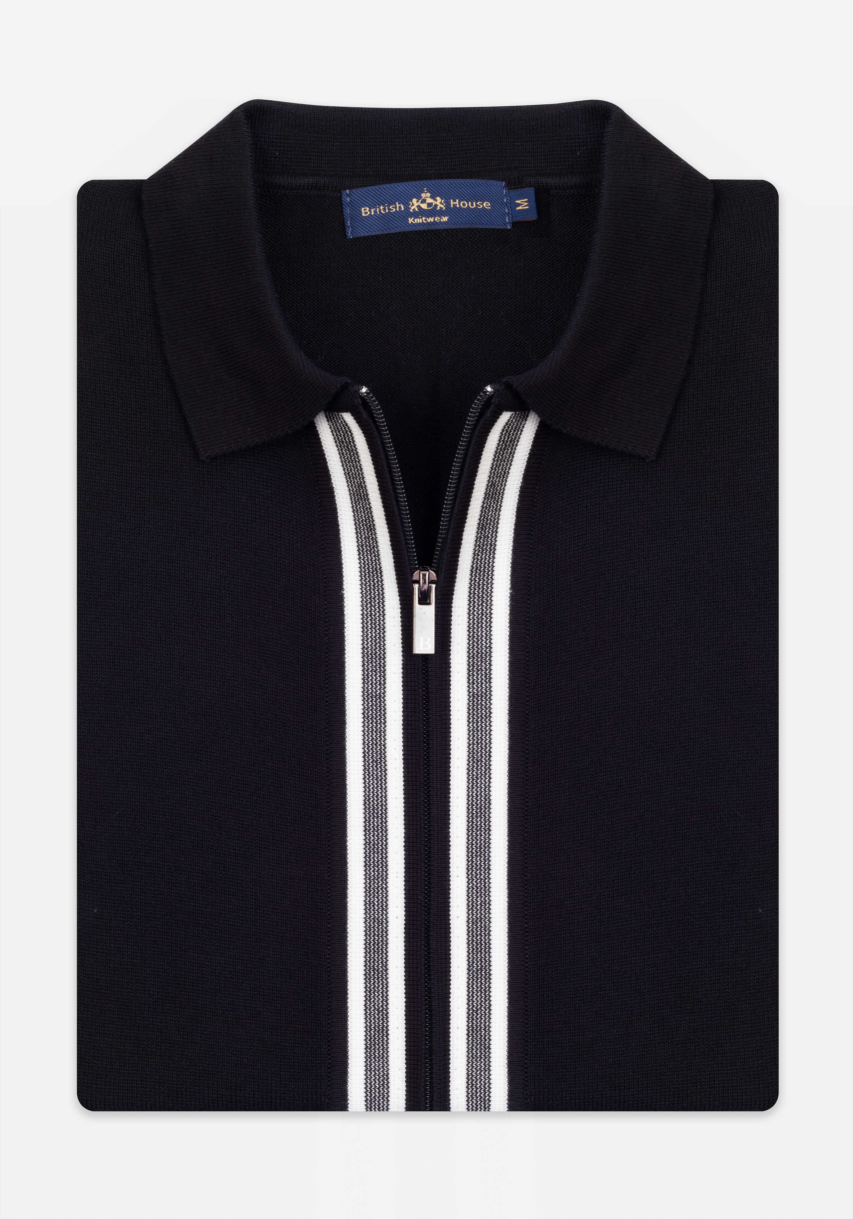 Stellar Black Zip Cotton Pullover