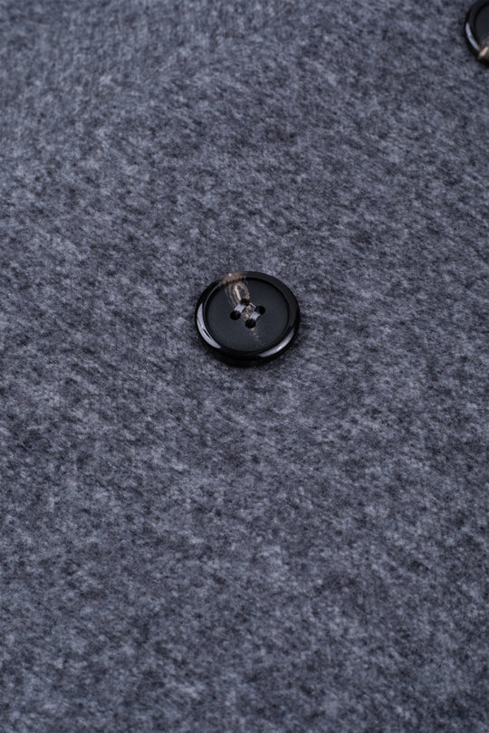Frosted Grey Double-Breasted Poly Coat