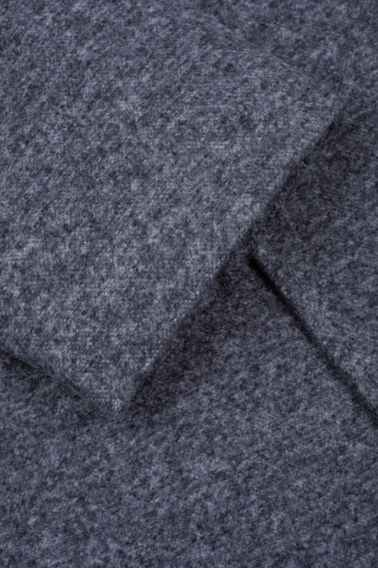 Frosted Grey Double-Breasted Poly Coat