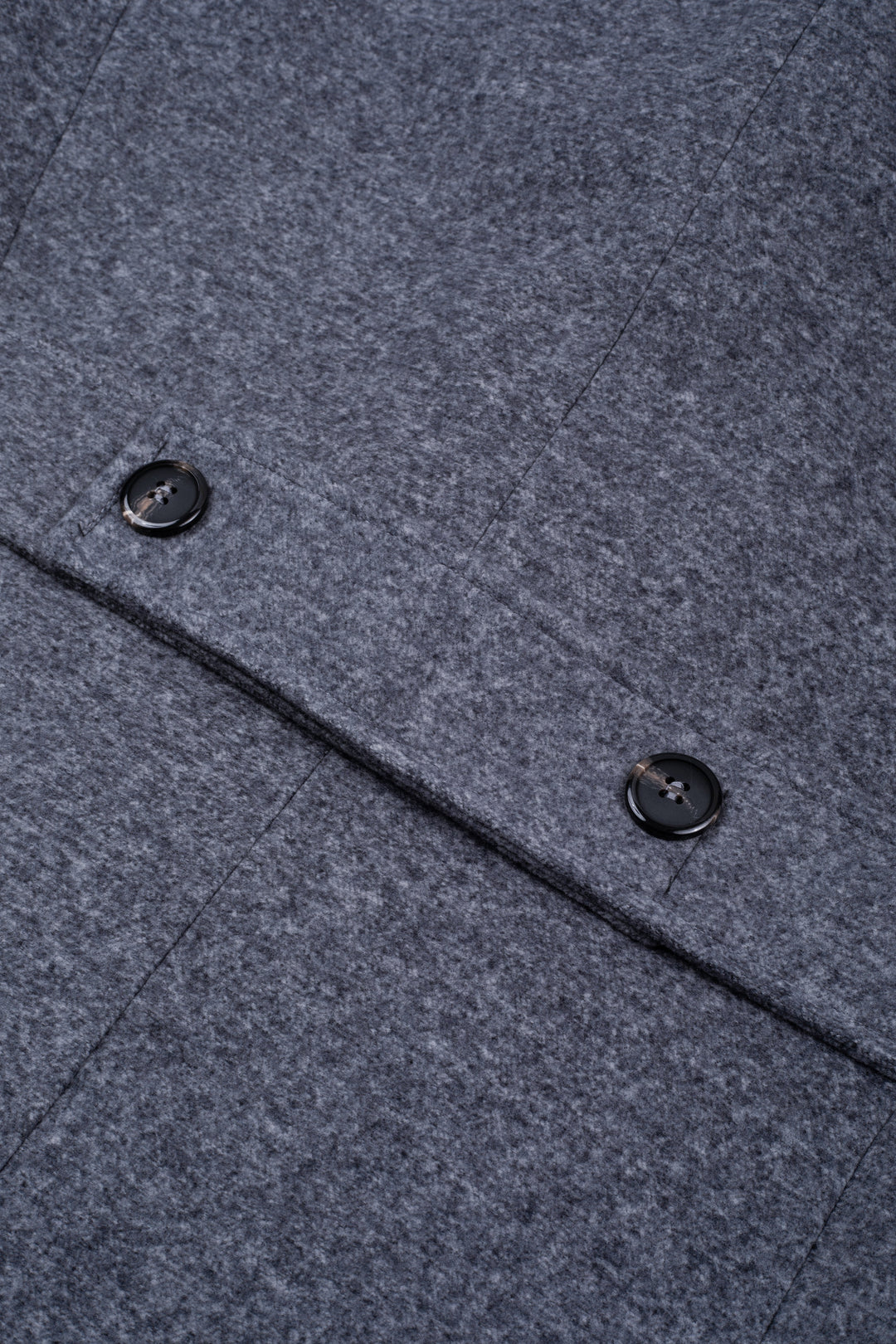 Frosted Grey Double-Breasted Poly Coat
