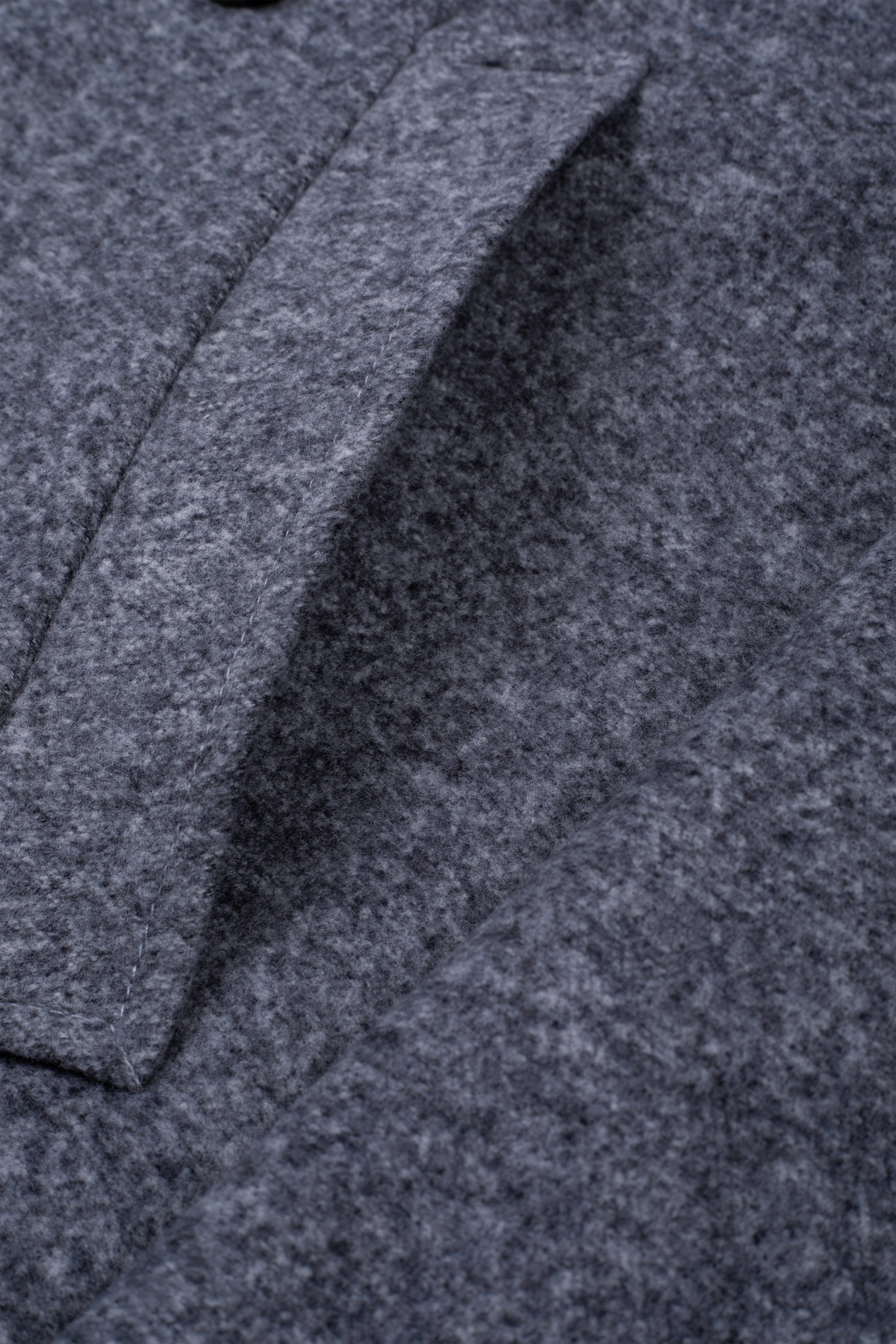 Frosted Grey Double-Breasted Poly Coat