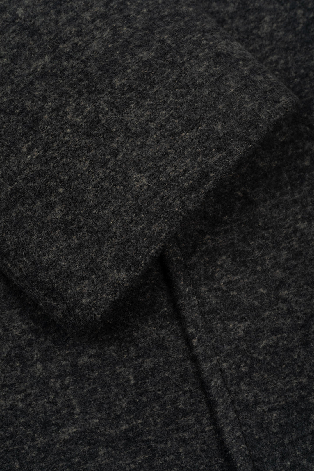Jet Black Double-Breasted Poly Coat