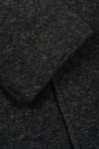 Jet Black Double-Breasted Poly Coat