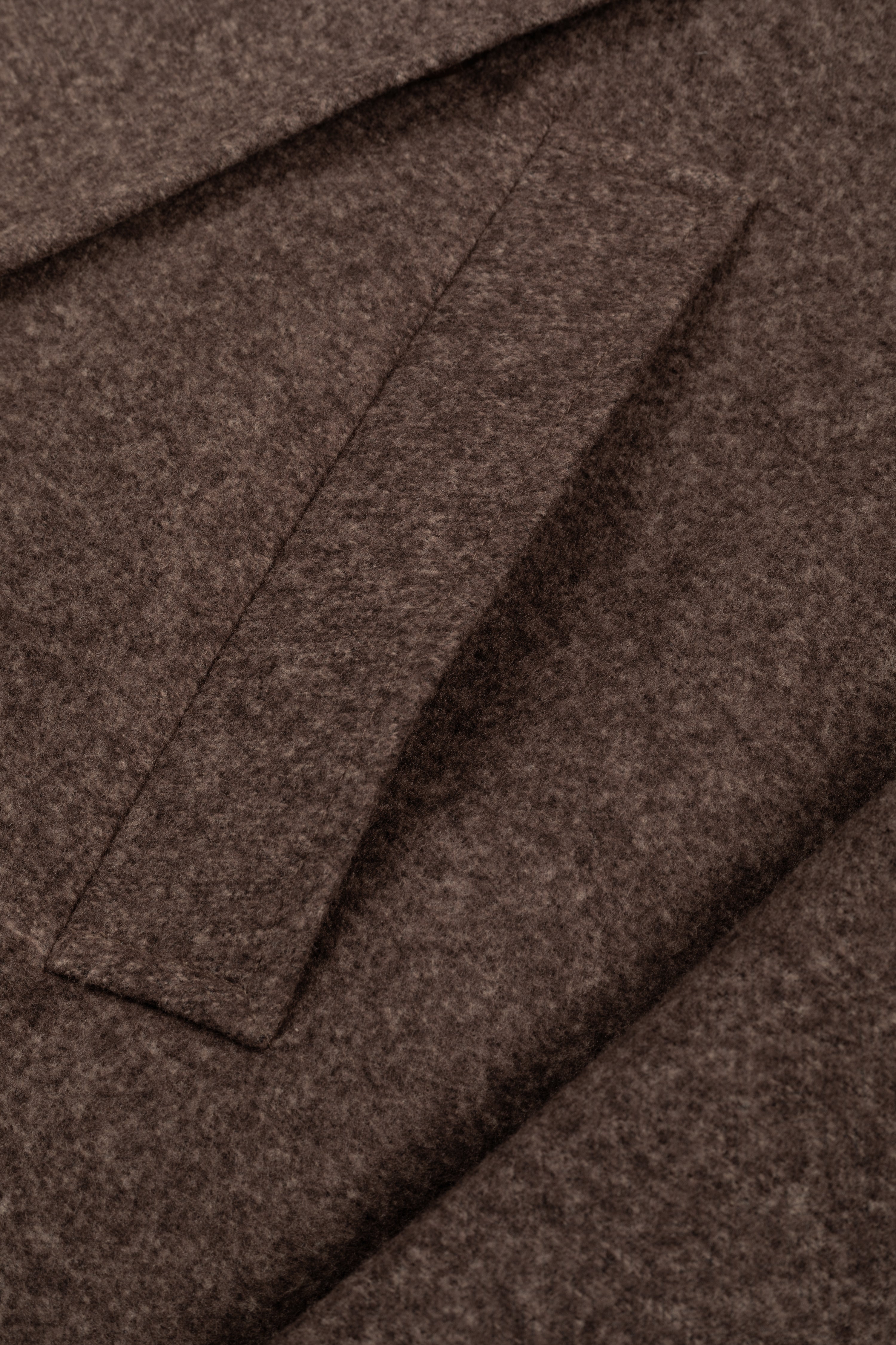 Mocha Brown Double-Breasted Poly Coat