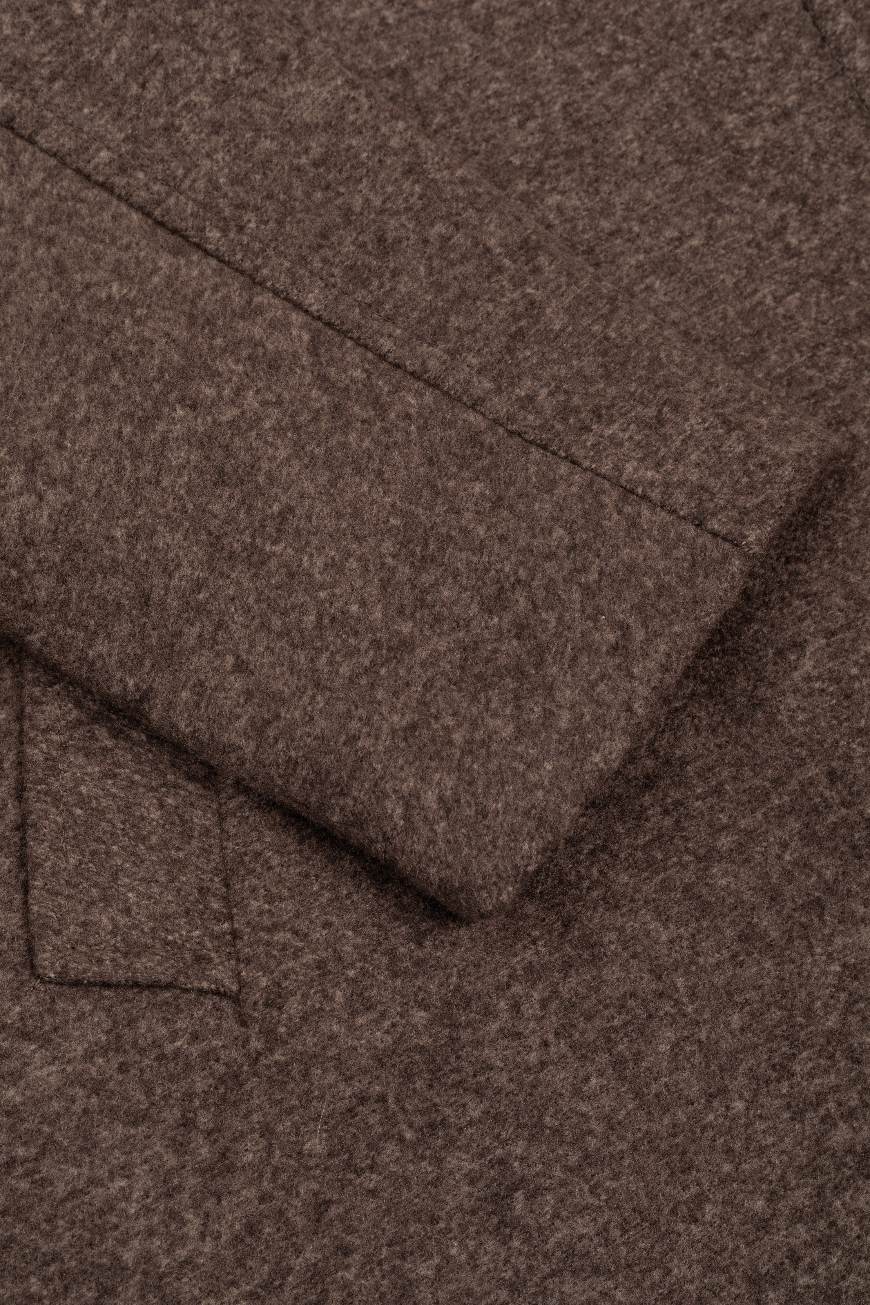 Mocha Brown Double-Breasted Poly Coat