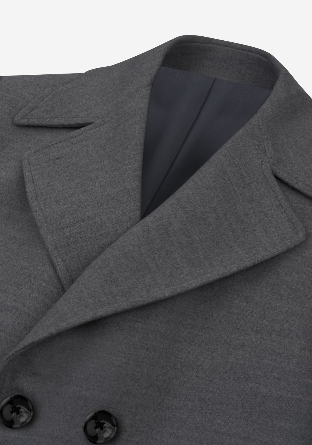 Dim Grey Double-Breasted Poly Coat