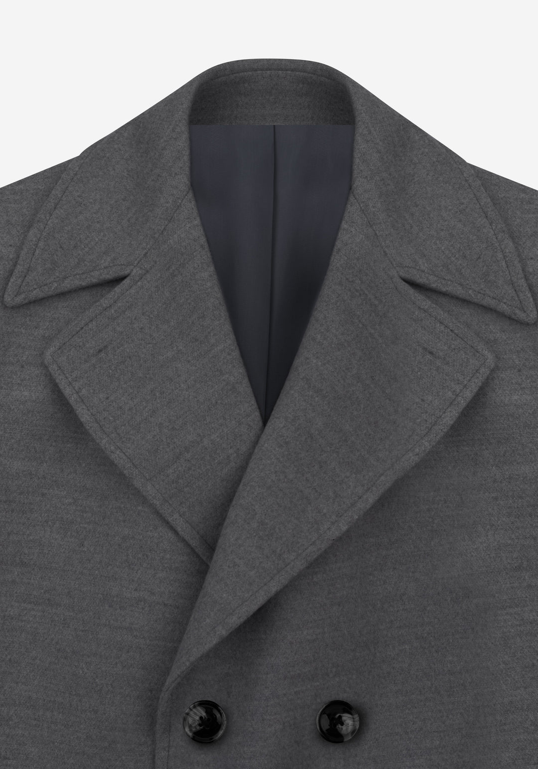 Dim Grey Double-Breasted Poly Coat